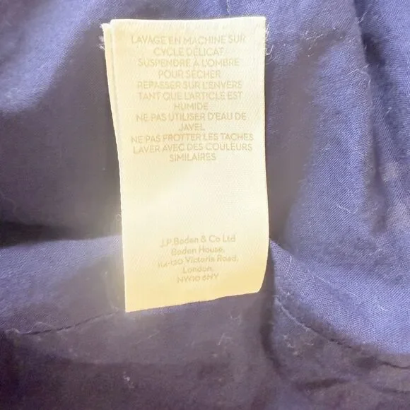 Boden Women's 10P Arwen Midi Button Wrap Linen Cotton Polka Dot Dress Preppy - Picture 9 of 9